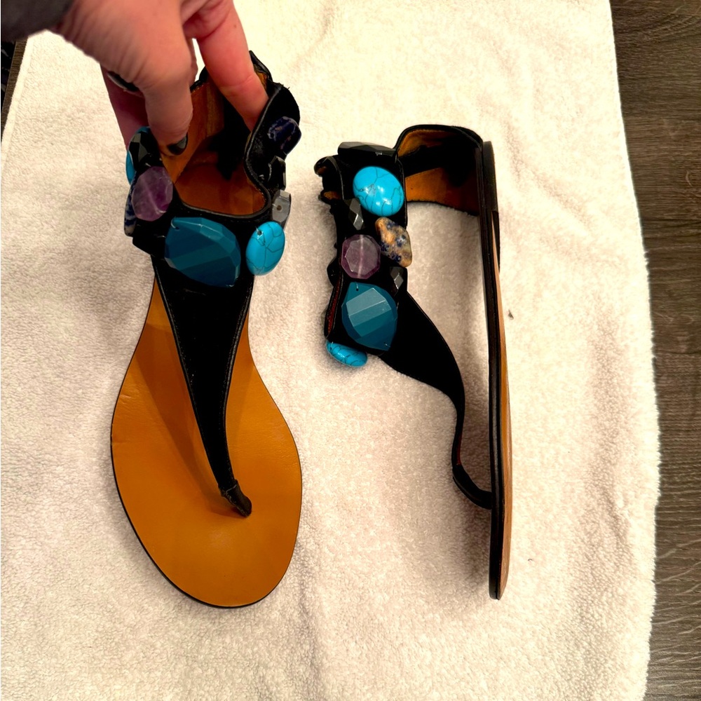 Elizabeth and James flat sandals with stones